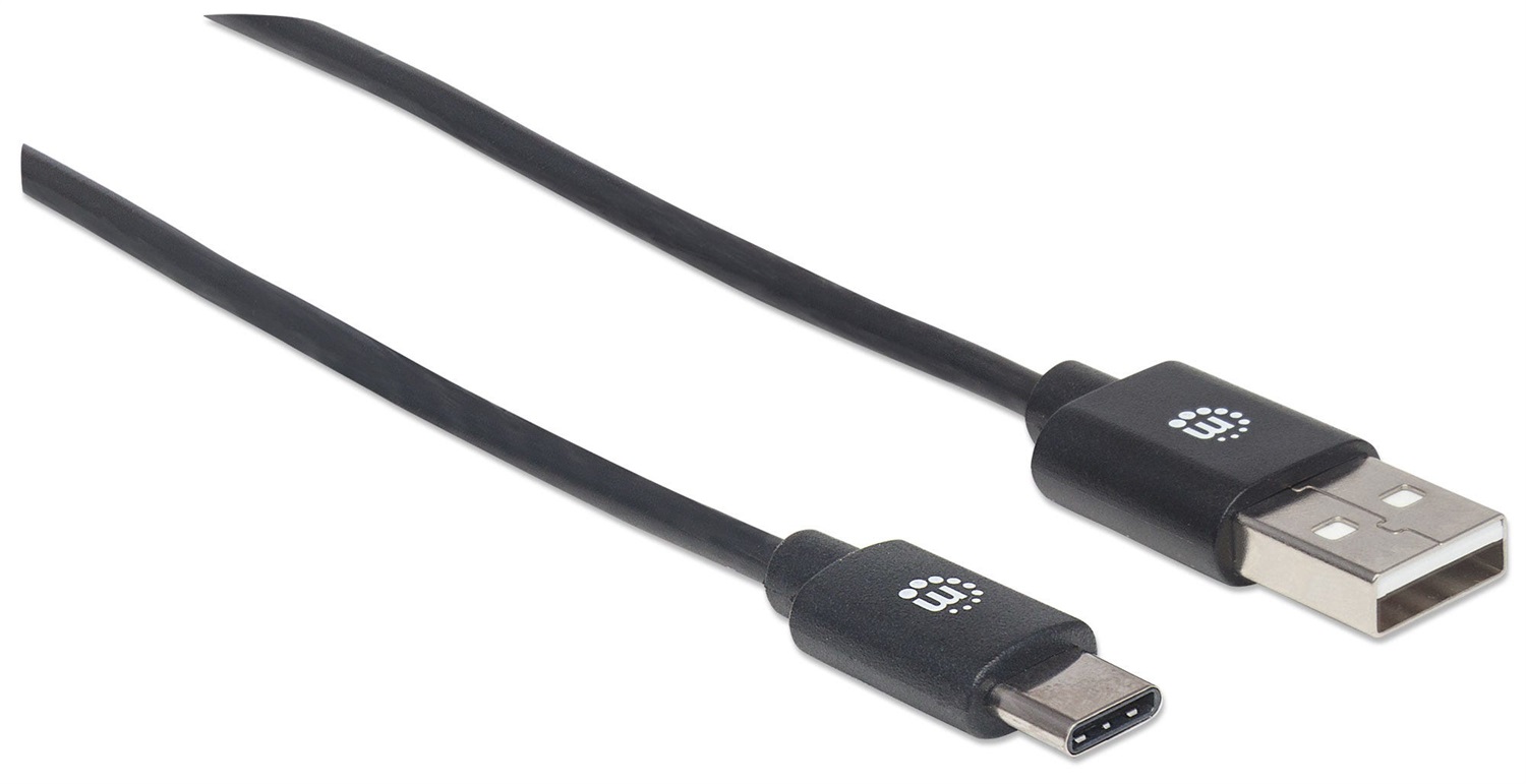 Manhattan Cavo USB 2.0 3m Maschio USB A a Maschio USB C - Velocità 480 Mbit/s, Nero