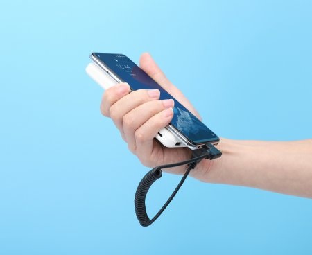 Manhattan Cavo di Ricarica USB-C a Micro-USB 1m Spiralato Nero