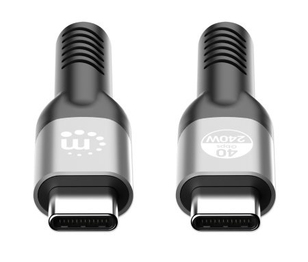 Manhattan 356374 Cavo USB4 EPR USB-C M/M 40G 240W PD 3.1 8K E-Mark 1m Nero