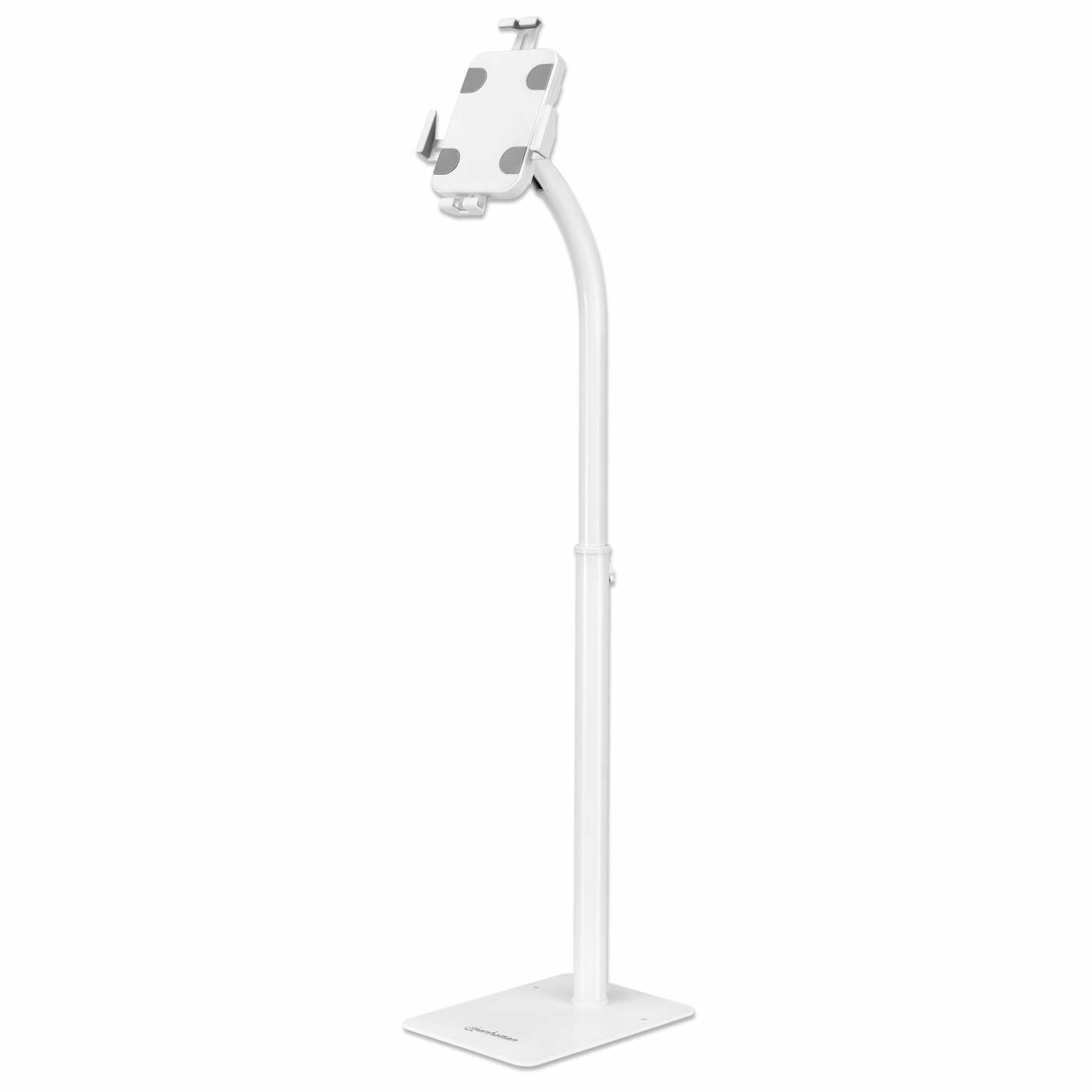 Manhattan Supporto da Pavimento Antifurto per Tablet e iPad 7,9-11'' Bianco con Rotazione 360°