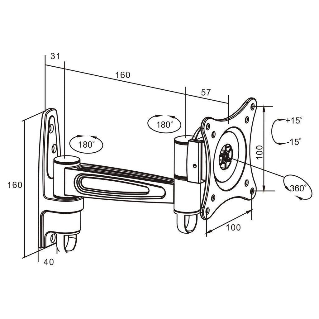 Manhattan 423670 Supporto a Parete per TV 68,6 cm (27
