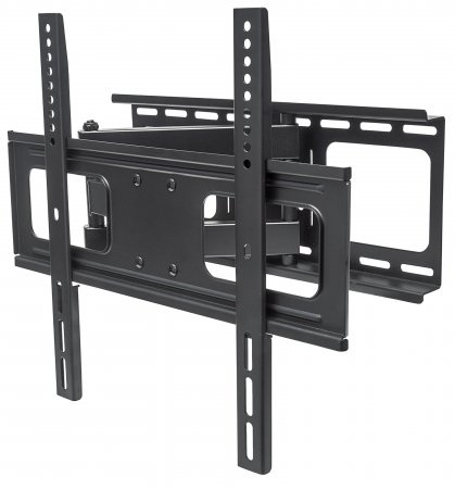 Manhattan Supporto Murale Universale Full-Motion per TV 32-55'' - Inclinazione -20° a 10°, Orientamento 180°, Fino a 50 kg, VESA 400x400, Nero