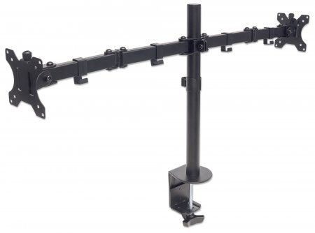 Manhattan 461528 Supporto da Scrivania per 2 Monitor 13-32'' (33-81,3 cm) con Morsetto - Capacità 16 kg, Full Motion