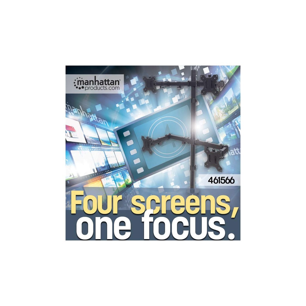 Manhattan 461566 Supporto da Tavolo per TV a Schermo Piatto 81,3 cm (32 pollici) con Morsa - Capacità 32 kg, Colore Nero