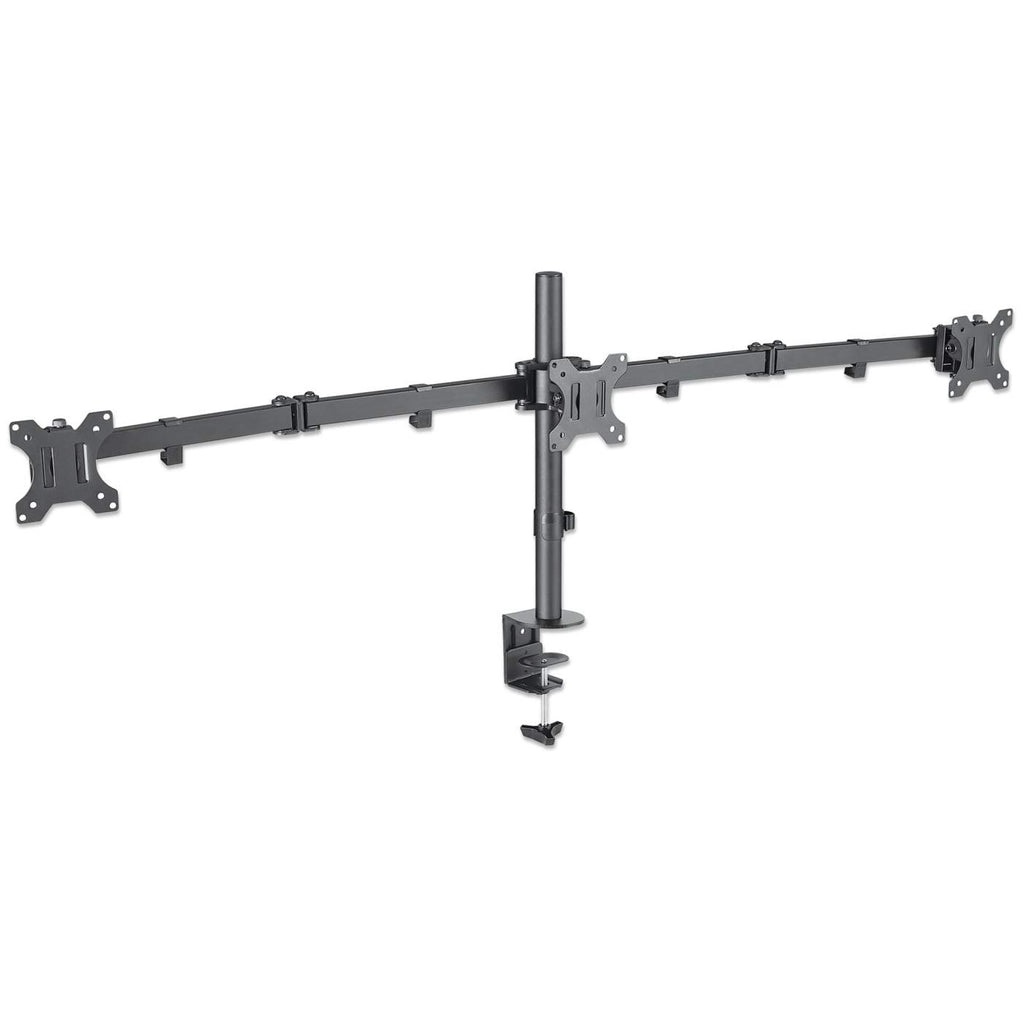 Manhattan 461658 Supporto da Tavolo per TV a Schermo Piatto 68,6 cm (27 pollici) Nero - Regolabile in Altezza, Compatibile VESA 75x75 e 100x100 mm