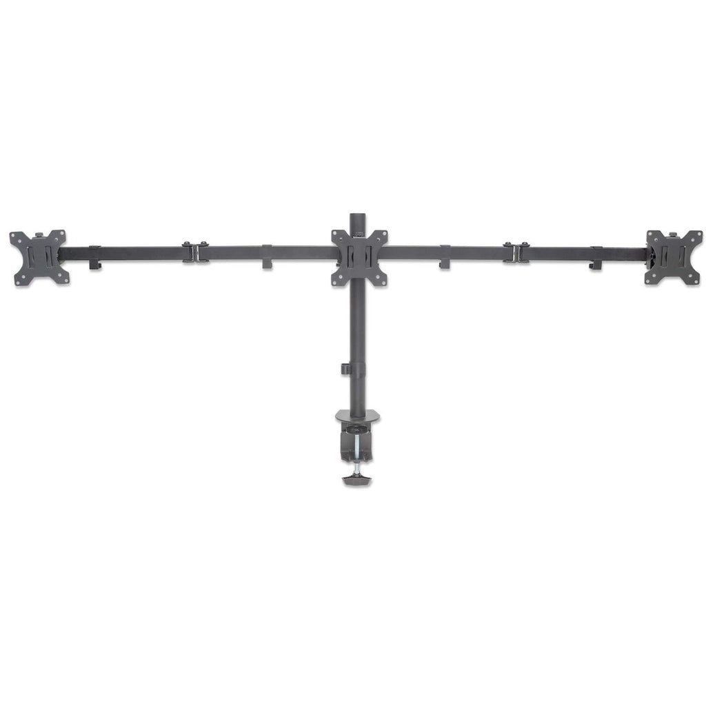 Manhattan 461658 Supporto da Tavolo per TV a Schermo Piatto 68,6 cm (27 pollici) Nero - Regolabile in Altezza, Compatibile VESA 75x75 e 100x100 mm