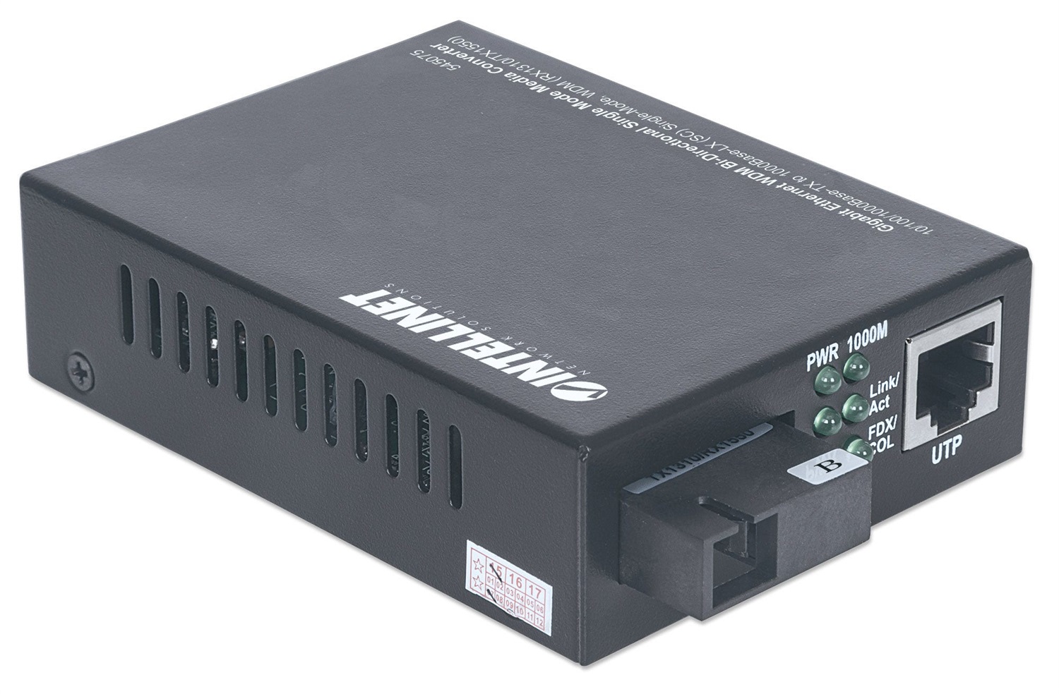 Intellinet Media Converter Gigabit Ethernet WDM Bidirezionale Single Mode 1000 Mbit/s RX1310/TX1550