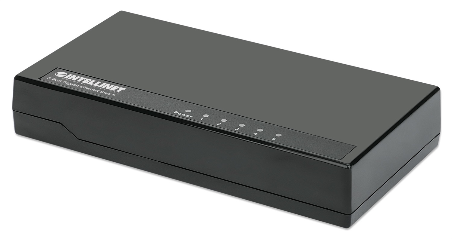 Intellinet 561747 Switch di Rete Gigabit Ethernet 5 Porte - Installazione Plug-and-Play e Tecnologia di Risparmio Energetico