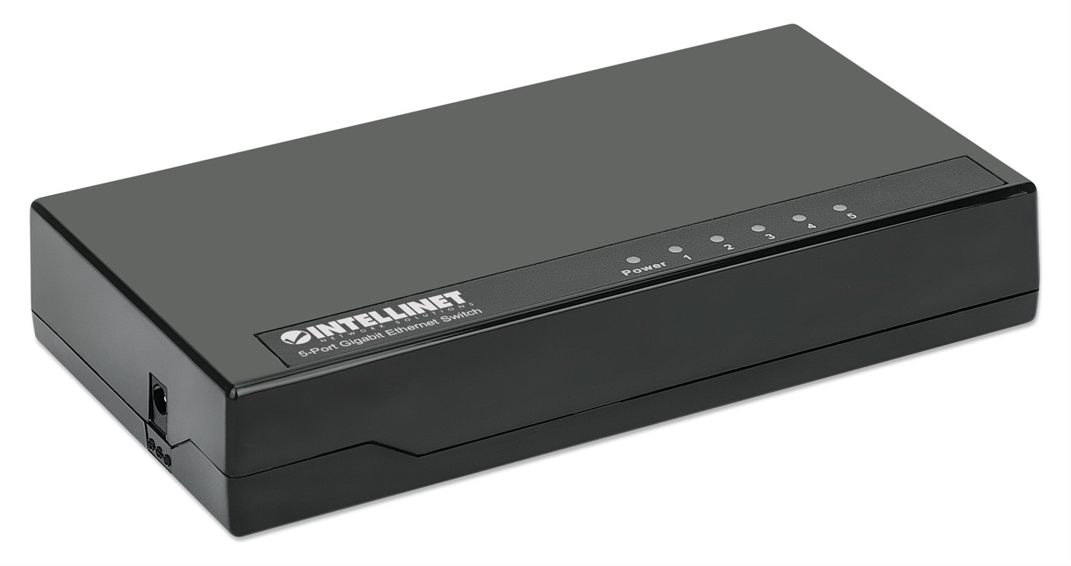 Intellinet 561747 Switch di Rete Gigabit Ethernet 5 Porte - Installazione Plug-and-Play e Tecnologia di Risparmio Energetico