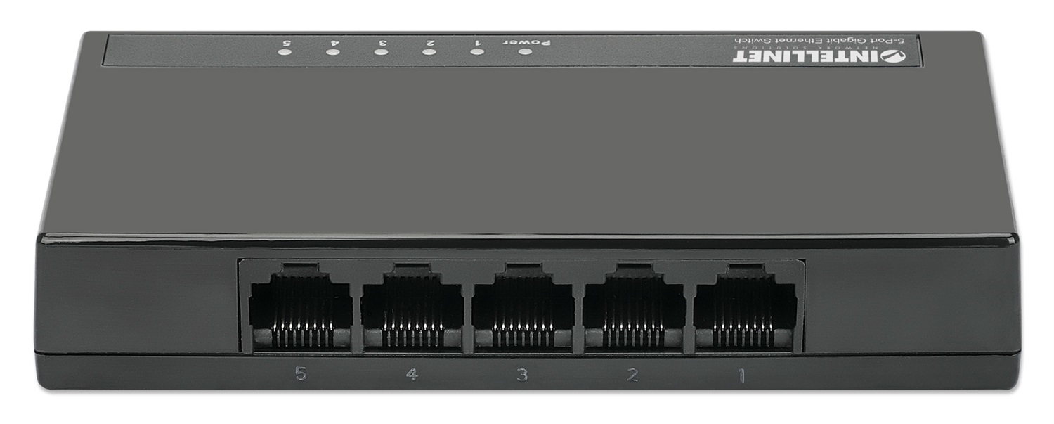 Intellinet 561747 Switch di Rete Gigabit Ethernet 5 Porte - Installazione Plug-and-Play e Tecnologia di Risparmio Energetico