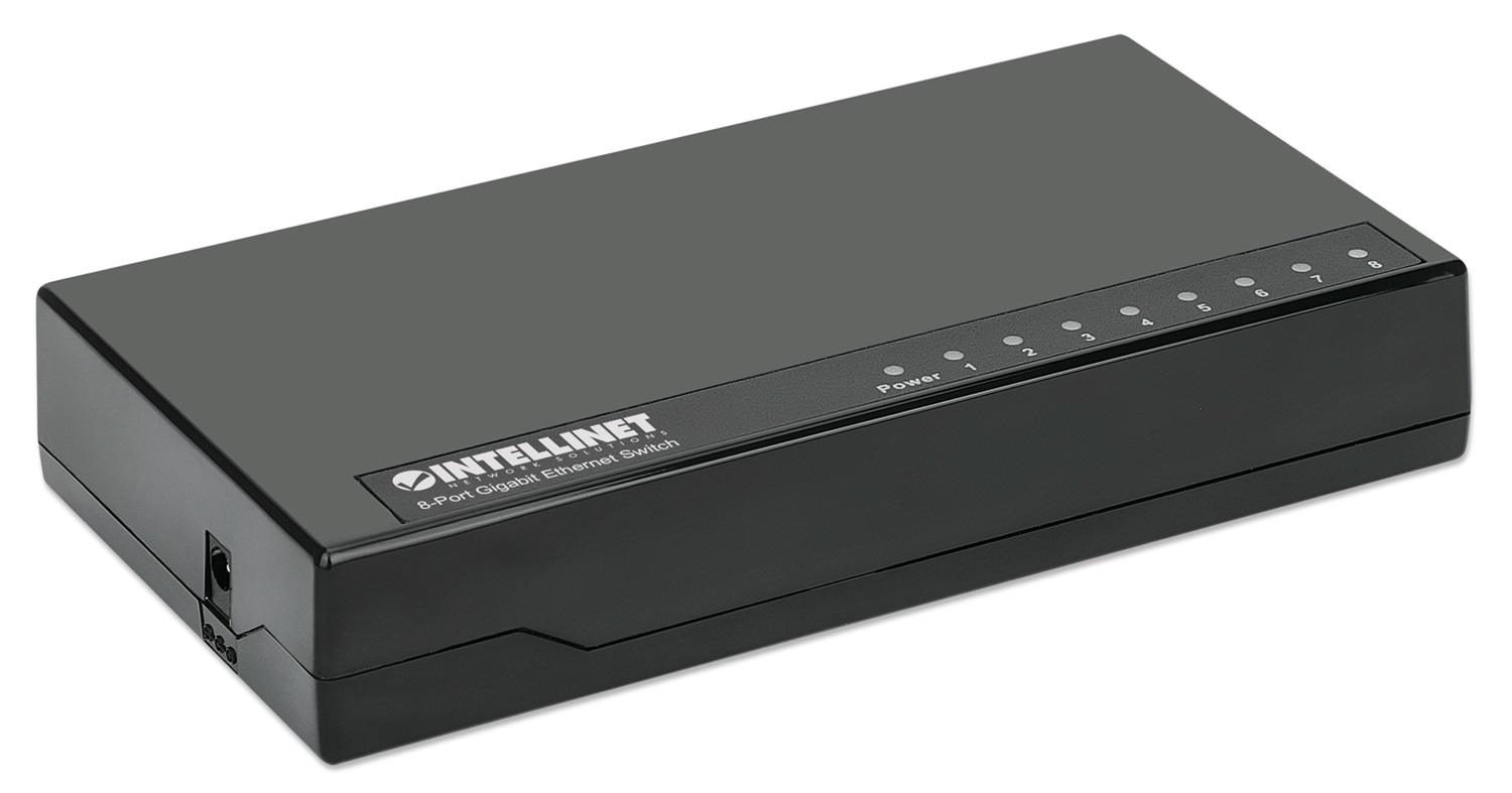 Intellinet Switch Gigabit Ethernet PoE 8 Porte - Installazione Plug-and-Play, Colore Nero