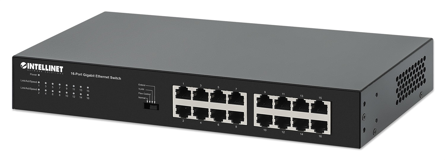 Intellinet 561815 Switch di Rete Gigabit Ethernet Non Gestito 16 Porte RJ-45 (10/100/1000) Nero