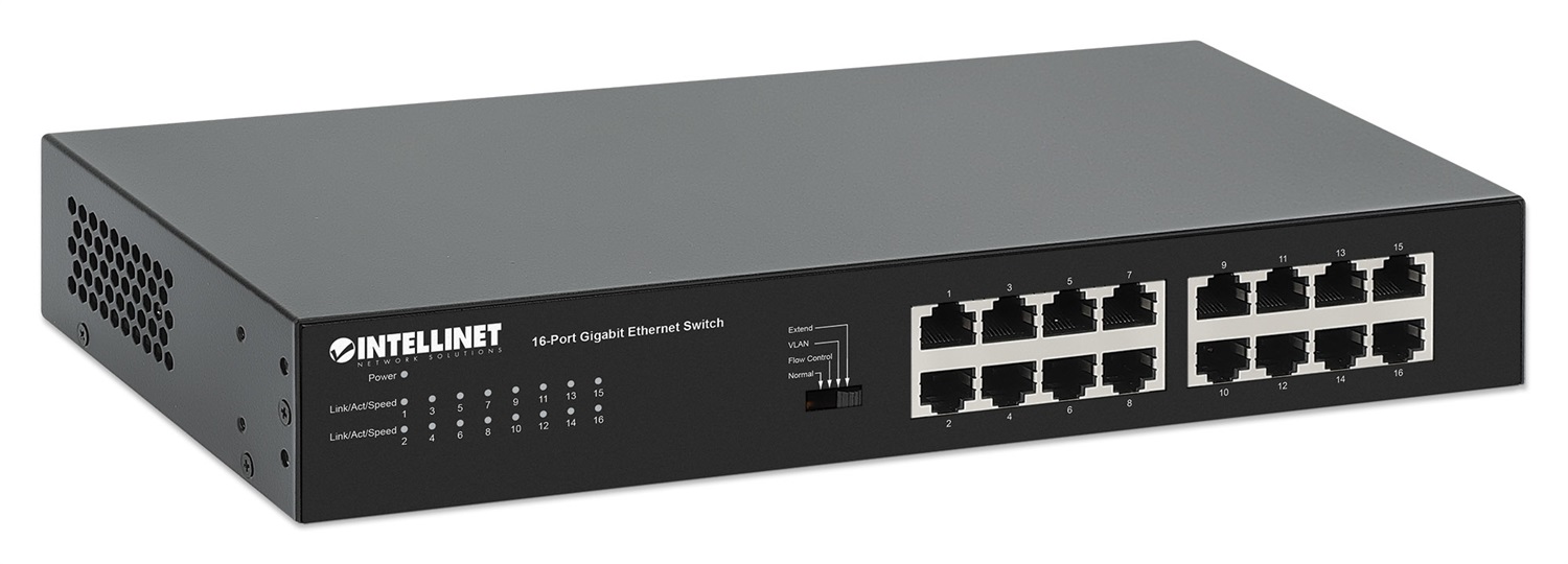 Intellinet 561815 Switch di Rete Gigabit Ethernet Non Gestito 16 Porte RJ-45 (10/100/1000) Nero