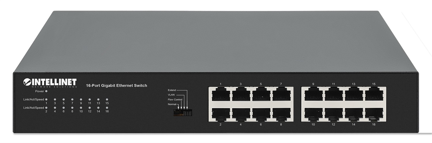 Intellinet 561815 Switch di Rete Gigabit Ethernet Non Gestito 16 Porte RJ-45 (10/100/1000) Nero
