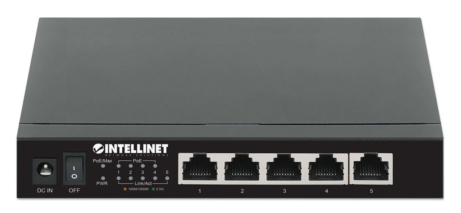 Intellinet 561921 Switch di rete Non gestito 5 Porte PoE 2.5G Ethernet (100/1000/2500) - Budget di alimentazione 55W