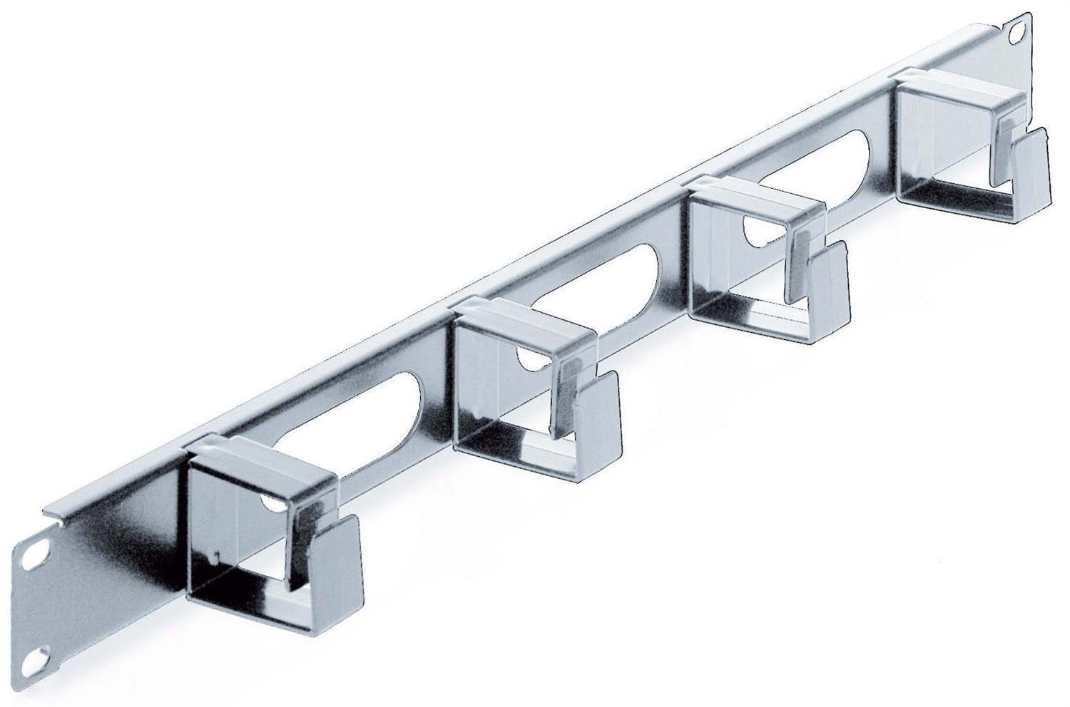 Intellinet Pannello di Gestione del Cavo 1U 48,3 cm (19 pollici) con 4 Anelli in Plastica - Grigio