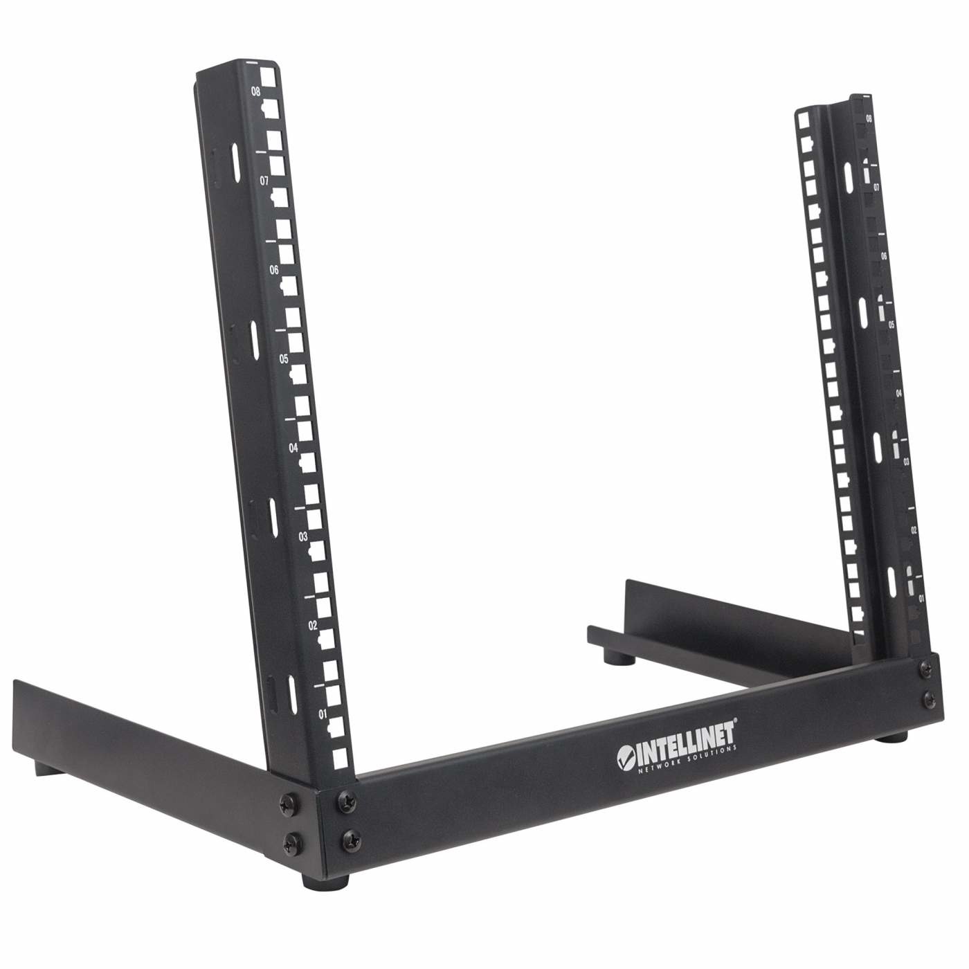 Intellinet Rack 19 Open Frame Desktop 8U Indipendente Nero - Facile Installazione e Design Leggero