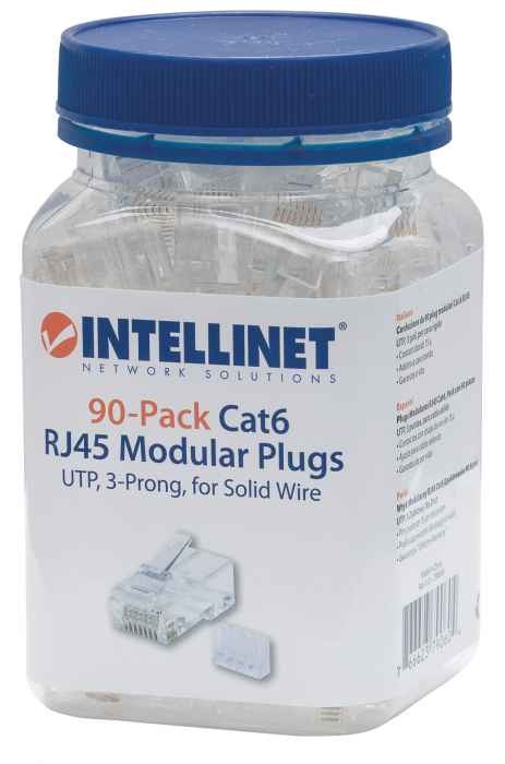 Intellinet 790604 Cavo di Collegamento RJ45 Cat6 U/UTP Trasparente - Confezione da 90 Plug Modulari