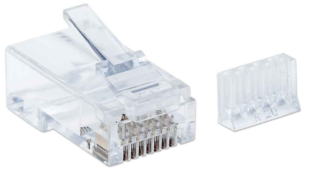 Intellinet 790604 Cavo di Collegamento RJ45 Cat6 U/UTP Trasparente - Confezione da 90 Plug Modulari