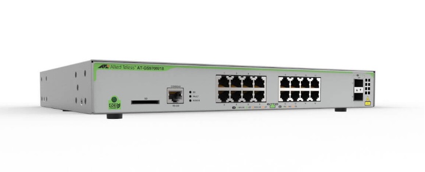 Allied Telesis AT-GS970M/18-50 Switch Gestito L3 Gigabit Ethernet 16 Porte RJ-45 (10/100/1000) 1U Grigio
