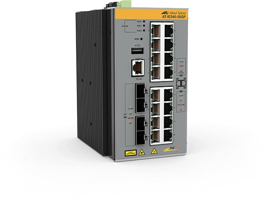 Allied Telesis AT-IE340-20GP-80 Switch Gestito L3 16 Porte Gigabit Ethernet (10/100/1000) con Supporto Power over Ethernet (PoE) e Porta USB