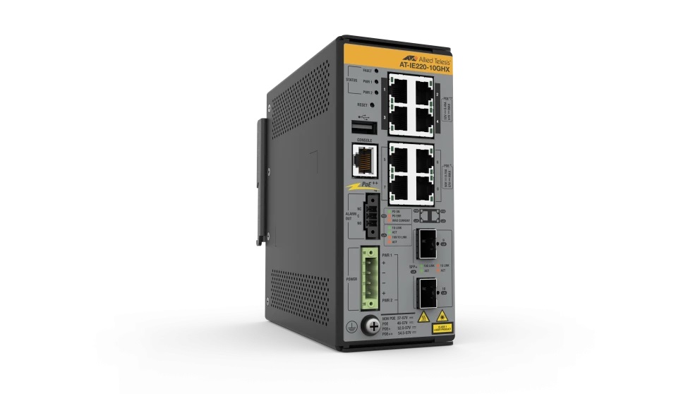 Allied Telesis IE220-10GHX Switch Gestito L2 8 Porte Gigabit Ethernet (10/100/1000) con Supporto Power over Ethernet (PoE) e Montaggio a Parete - Grigio