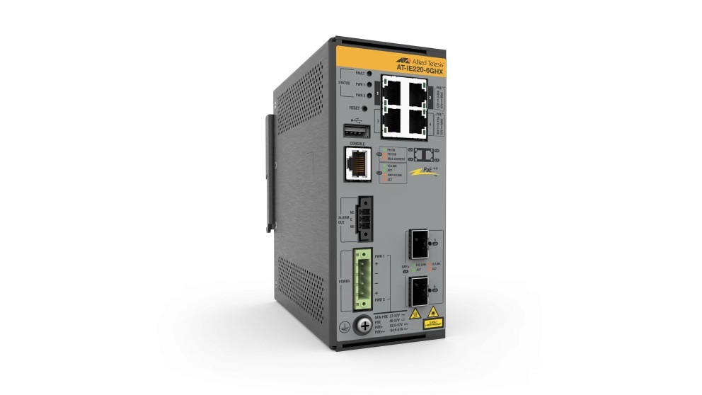 Allied Telesis IE220-6GHX Switch Gestito L2 Gigabit Ethernet (10/100/1000) con 4 Porte RJ-45 e Supporto Power over Ethernet (PoE) - Montabile a Parete
