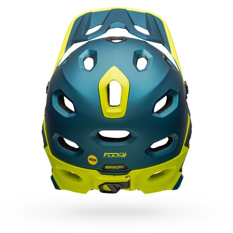 Bell Super DH MIPS Casco Unisex Adulto con Mentoniera Removibile - Nero, Blu, Lime