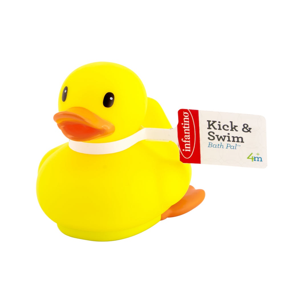 Infantino Papera di Gomma per il Bagno - Giocattolo Caricabile e Sfrecciante, Multicolore