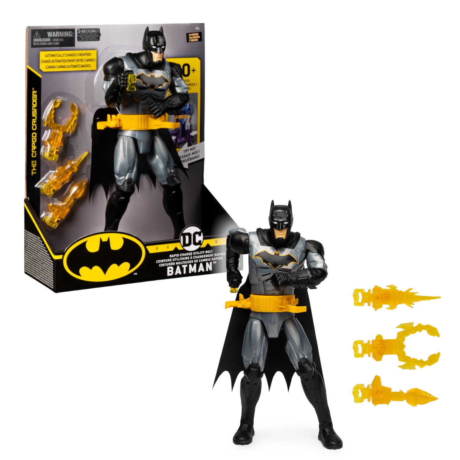 DC Comics Batman Deluxe - Personaggio in scala da 30 cm con Cintura Cambio Rapido, dai 4 anni