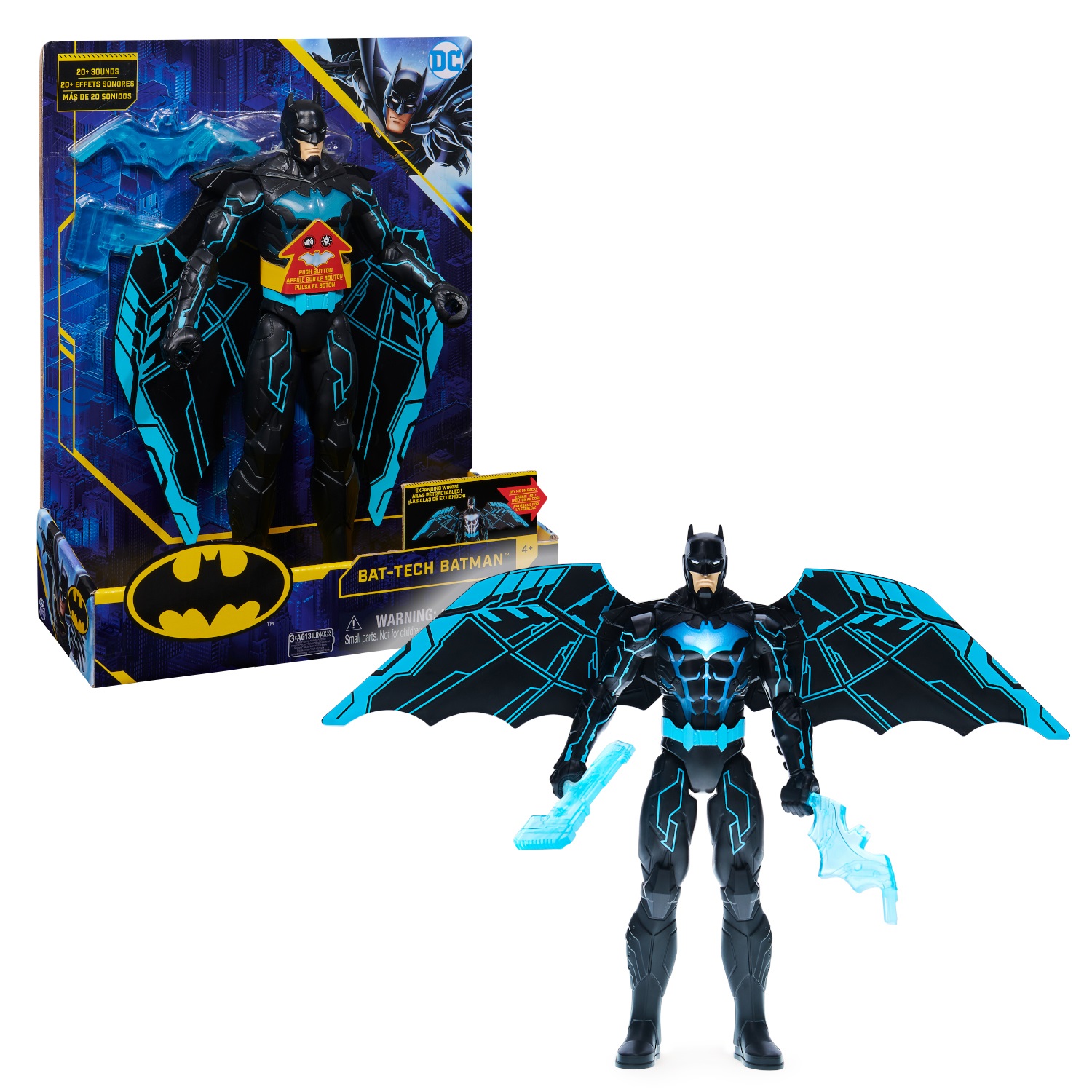 DC Comics Batman Deluxe - Personaggio in scala da 30 cm con Cintura Cambio Rapido, dai 4 anni