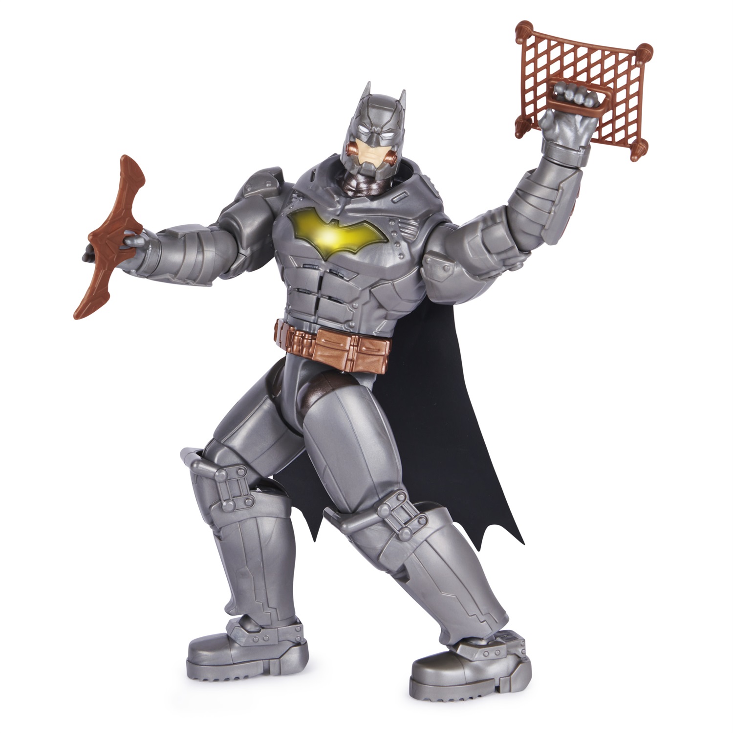 DC Comics Batman Deluxe Battle Strike - Personaggio da 30 cm con Armatura Completa, 5 Accessori e Oltre 20 Suoni