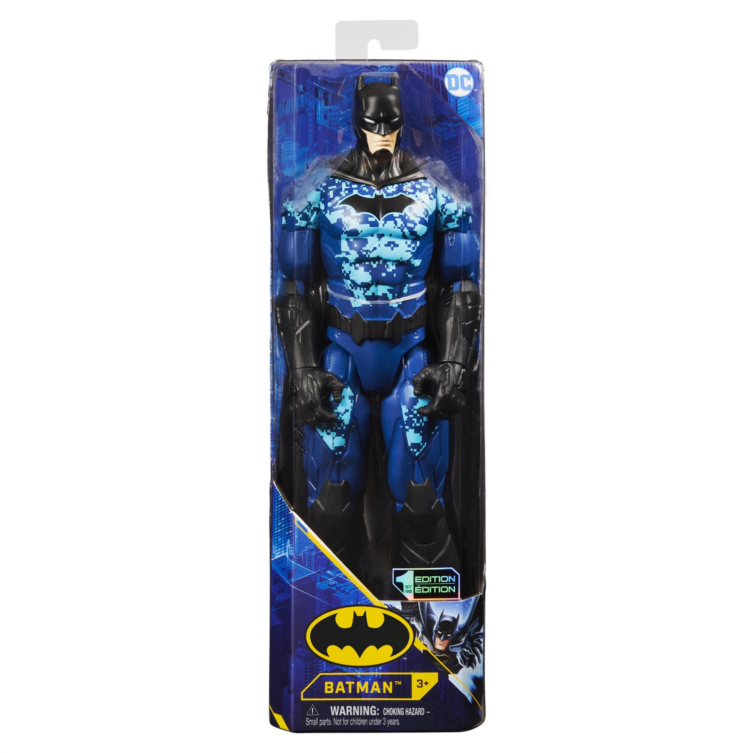 DC Comics Batman Bat-Tech Action Figure con Armatura Blu da 30 cm, 11 Punti di Articolazione, per Bambini dai 3 Anni in Su