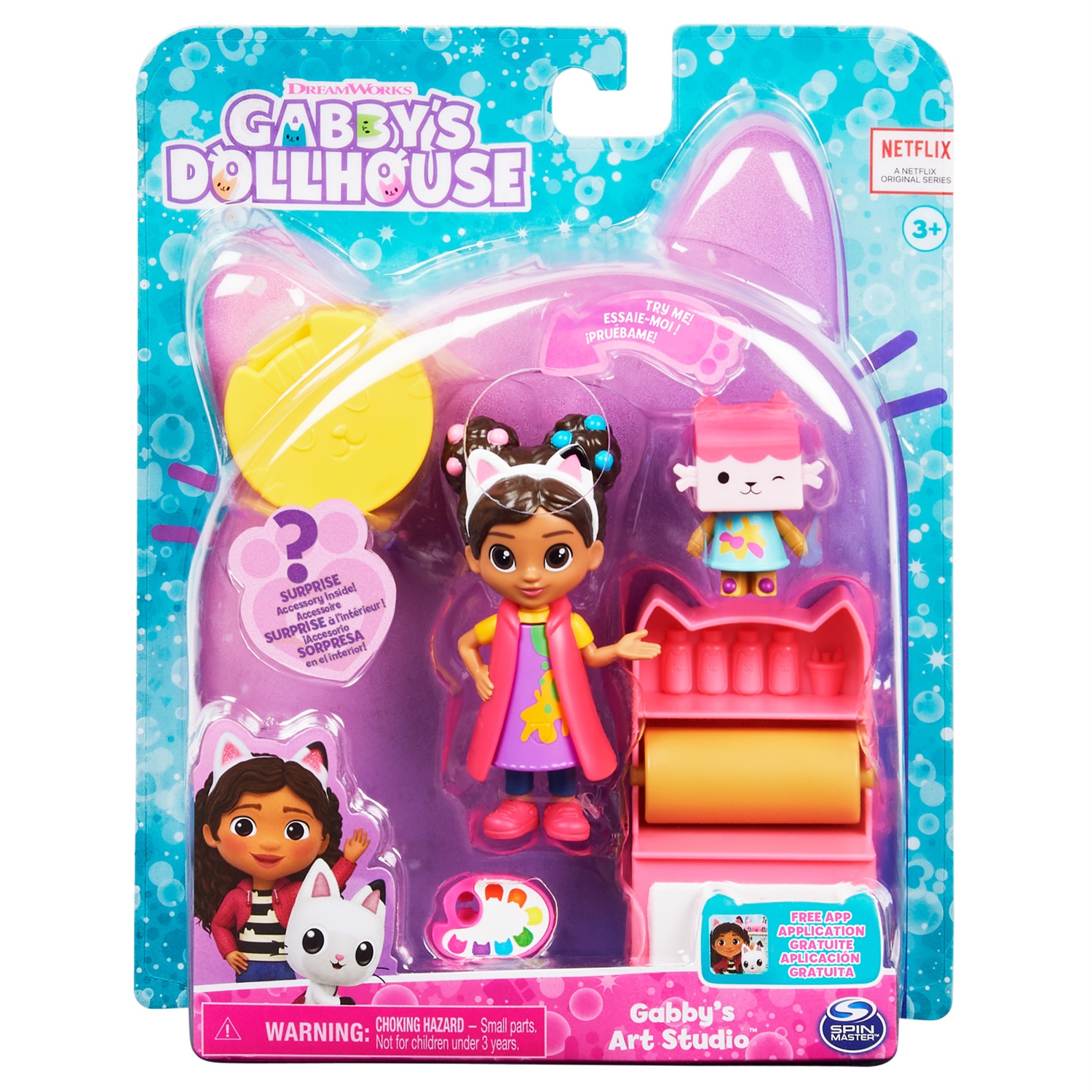 Spin Master Gabby's Dollhouse Set Art Studio con 2 personaggi, 2 accessori, scatola con sorpresa e mobile - Giocattolo per bambini dai 3 anni in su