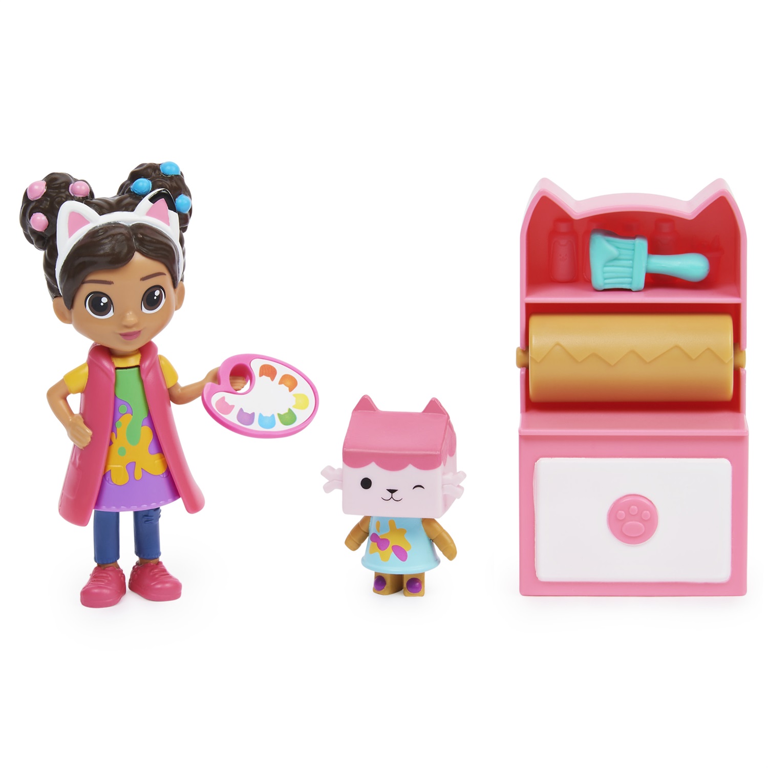Spin Master Gabby's Dollhouse Set Art Studio con 2 personaggi, 2 accessori, scatola con sorpresa e mobile - Giocattolo per bambini dai 3 anni in su