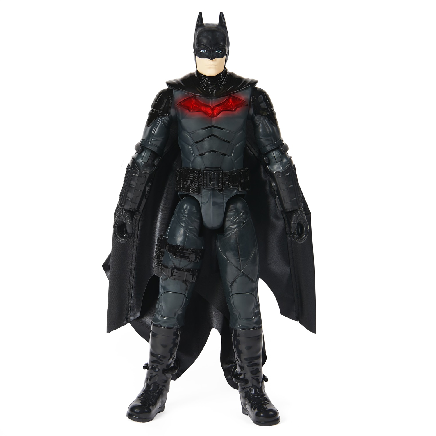 DC Comics Batman Deluxe 30 cm - Personaggio con Tuta Alare, Luci, Suoni e Ali Espandibili, Oggetto da Collezione del Film The Batman