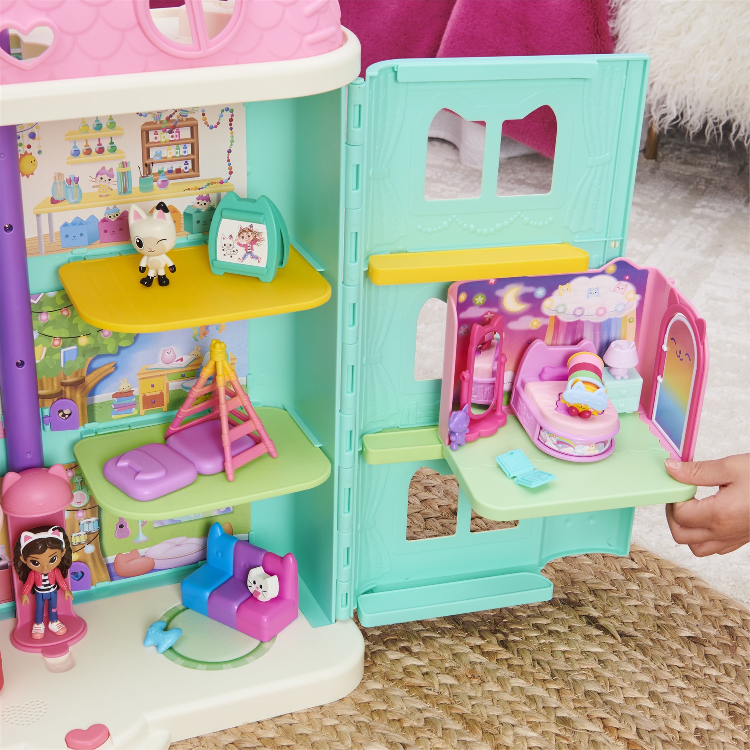 Spin Master Gabby's Dollhouse - Mini Playset Camera da Letto di Cuscigatta con Personaggio Esclusivo e Accessori a Sorpresa, Età 3