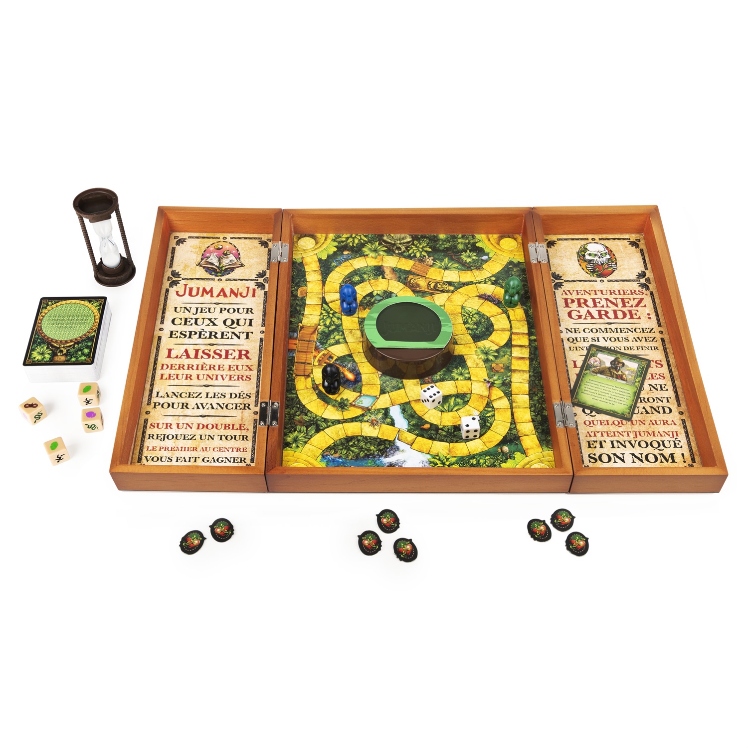 Spin Master Jumanji Gioco da Tavolo in Legno Deluxe - Avventura per 2 a 4 Giocatori, Età 8