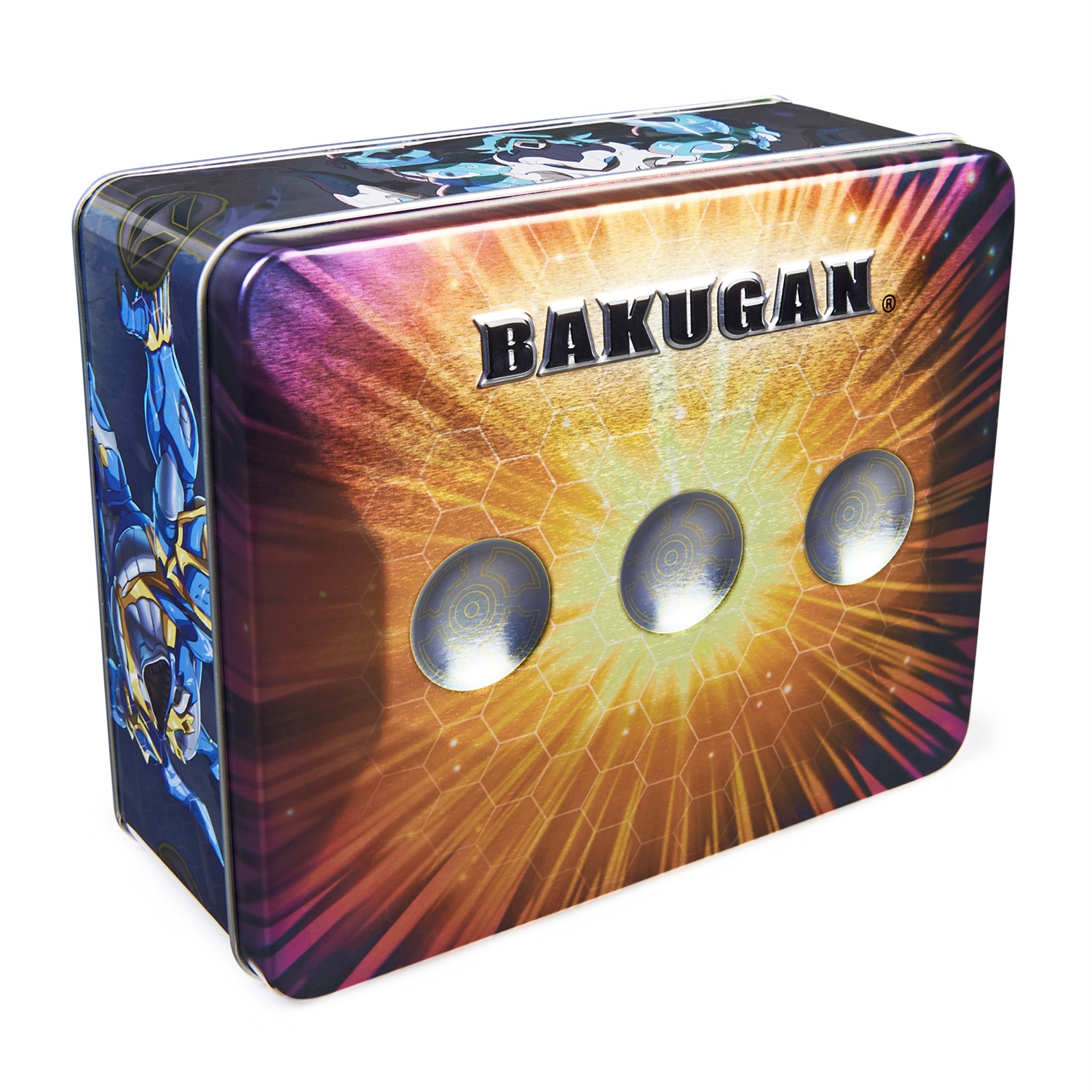 Spin Master Bakugan Baku-Tin - Scatola Portaoggetti in Metallo di Alta Qualità con Darkus Sectanoid e 2 Palline Bakugan, per Bambini dai 6 Anni in Su