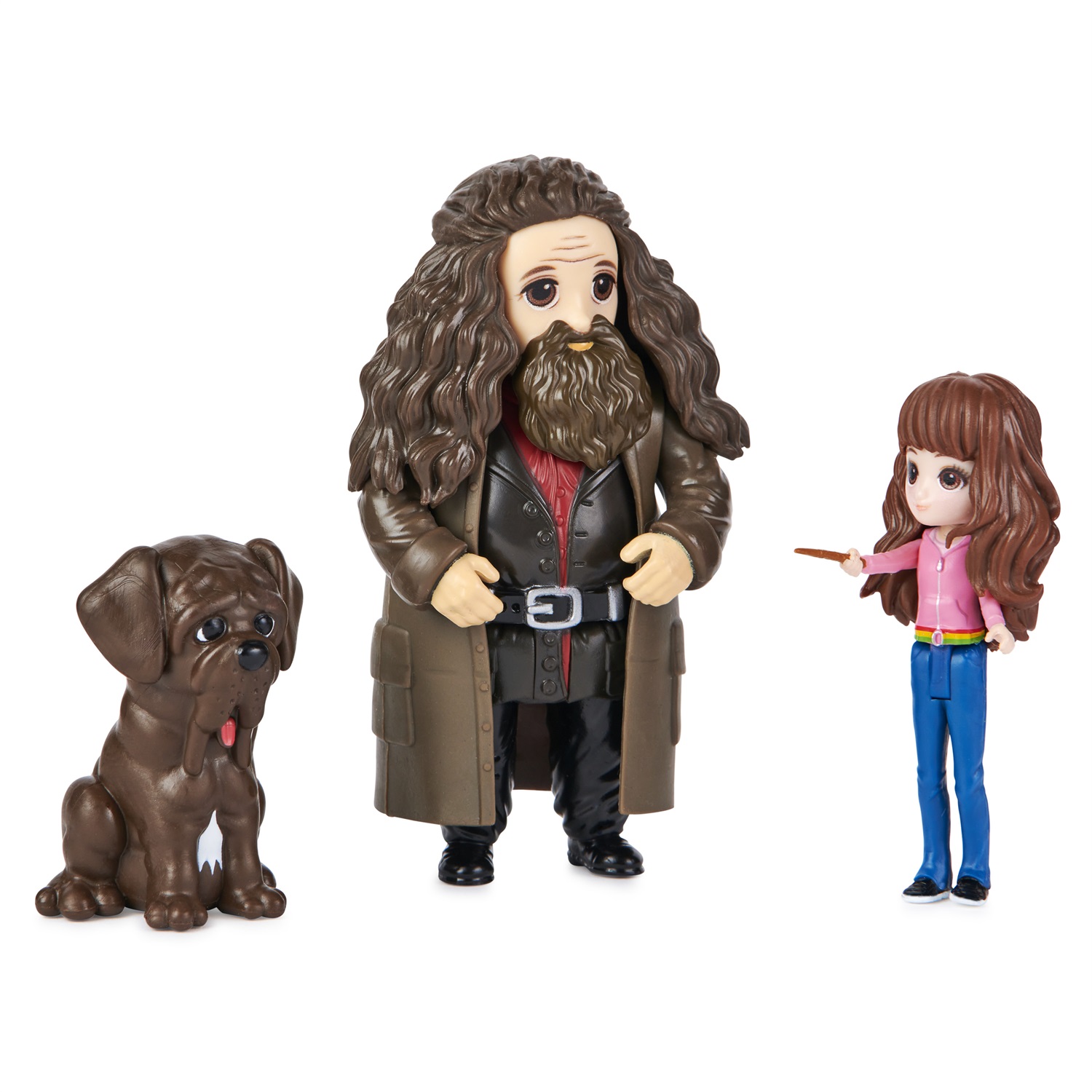 Spin Master Wizarding World - Set Amicizia Hermione e Rubeus Hagrid con Thor, bambole articolate 7.5 cm, per bambini dai 5 anni