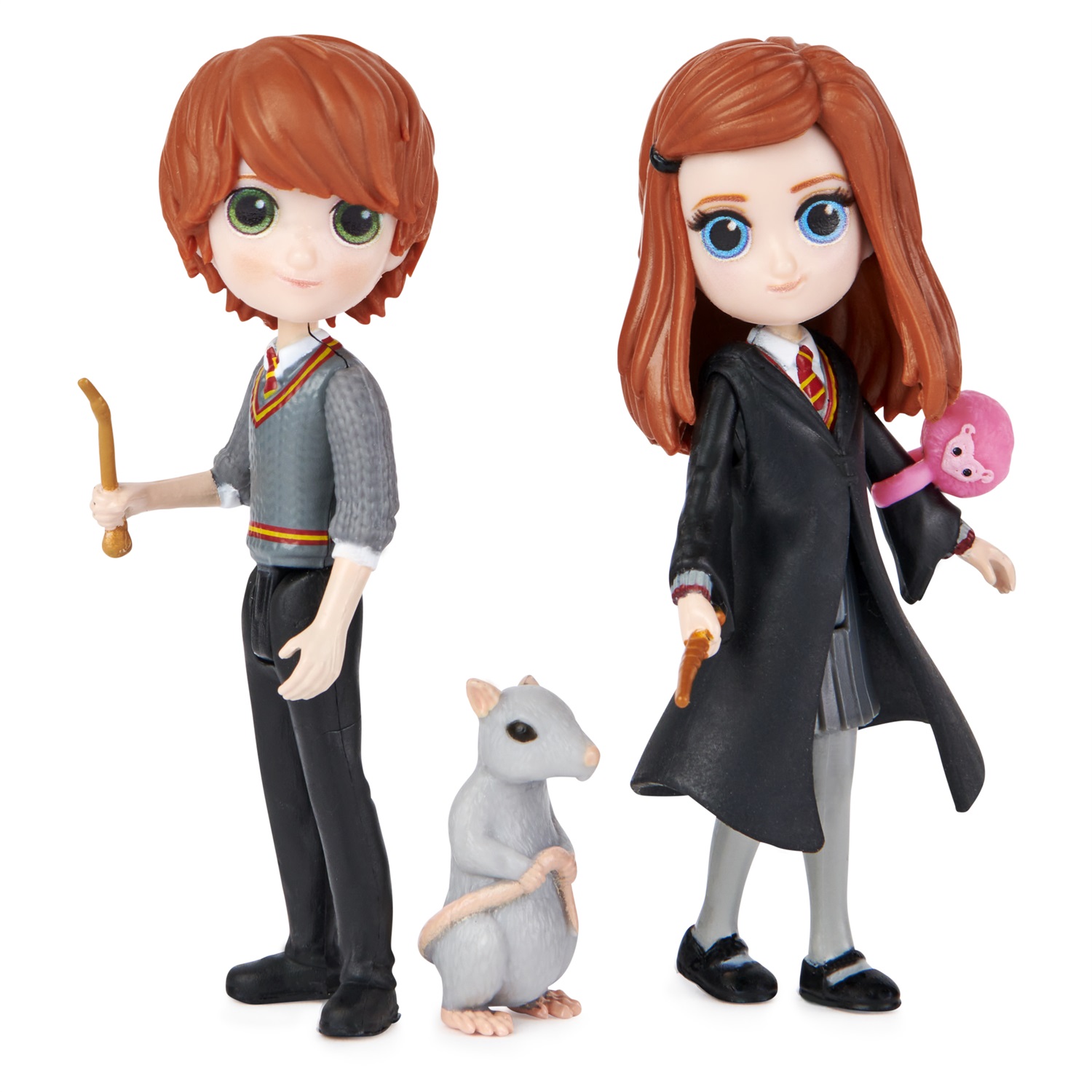 Spin Master Set Amicizia Ron e Ginny Weasley con mascotte Crosta, bambole articolate 8 cm, collezione Harry Potter - dai 5 anni