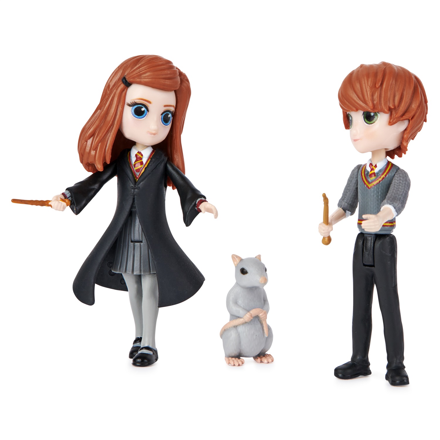 Spin Master Set Amicizia Ron e Ginny Weasley con mascotte Crosta, bambole articolate 8 cm, collezione Harry Potter - dai 5 anni