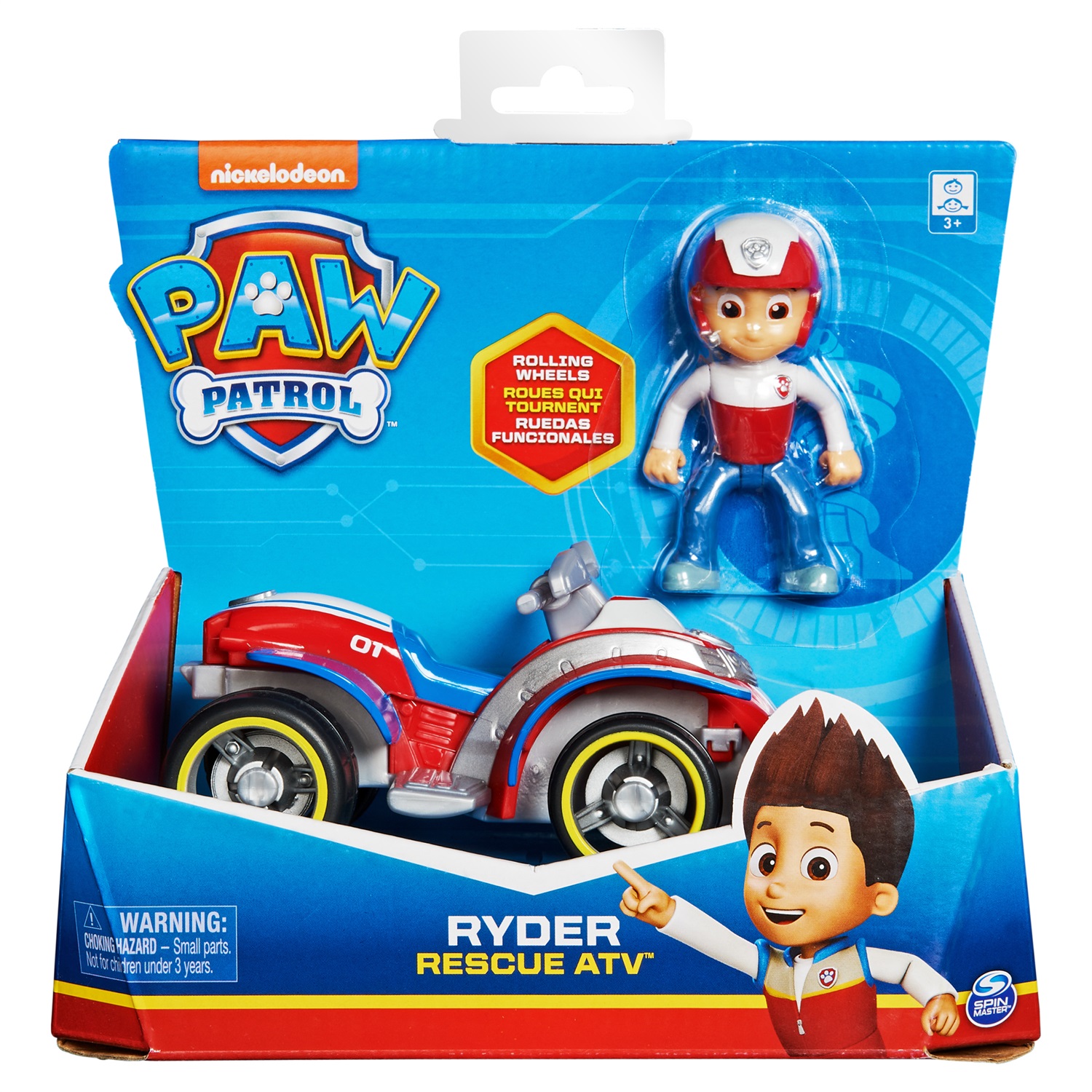 Paw Patrol Quad di Salvataggio di Ryder - Veicolo con Personaggio, Lunghezza 15 cm, Ruote Funzionanti e Dettagli Autentici, Giochi per Bambini dai 3 Anni in su