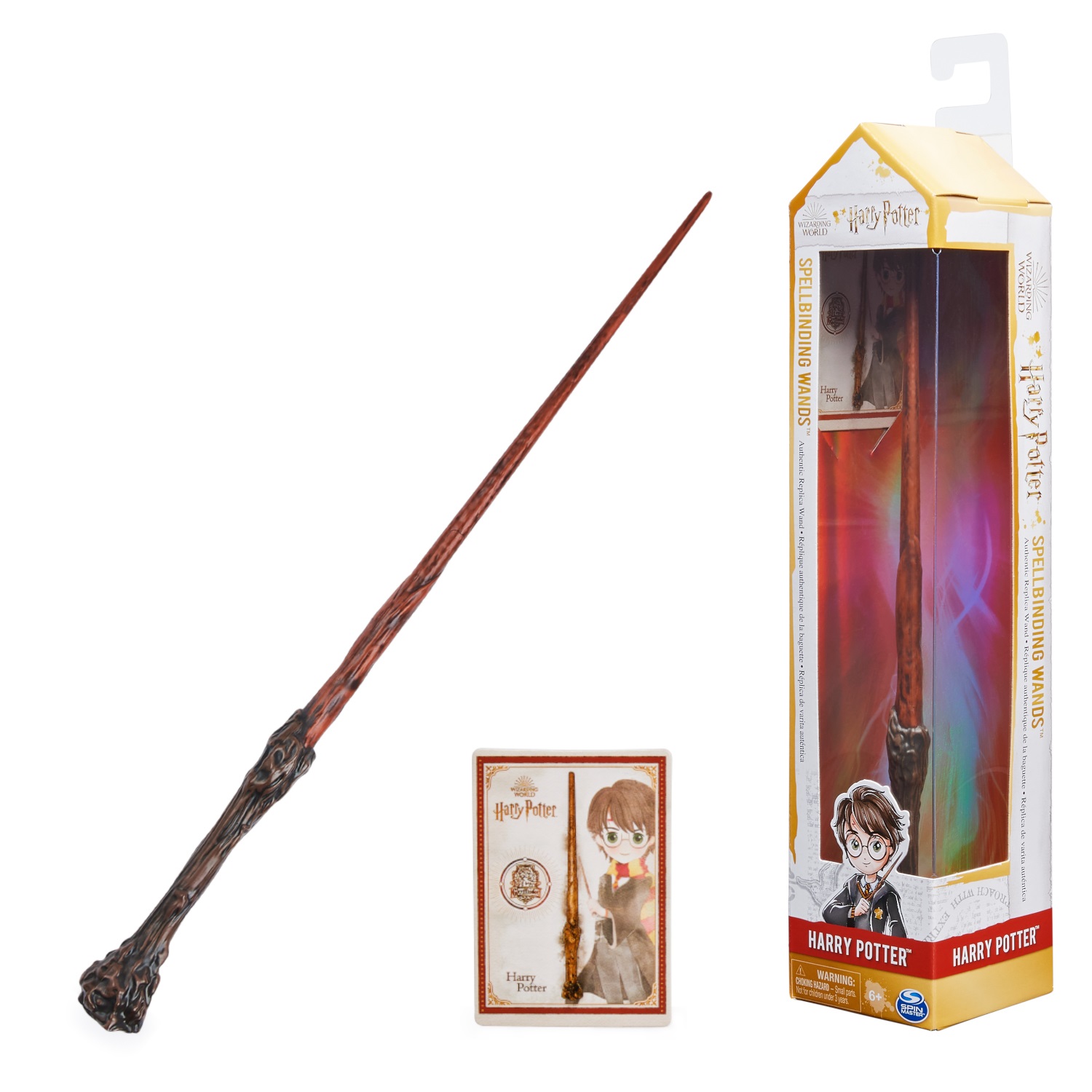 Wizarding World Bacchetta degli Incantesimi di Harry Potter 30.5 cm con Carta Incantesimo da Collezione - Replica Autentica per Bambini e Bambine, 6 Anni