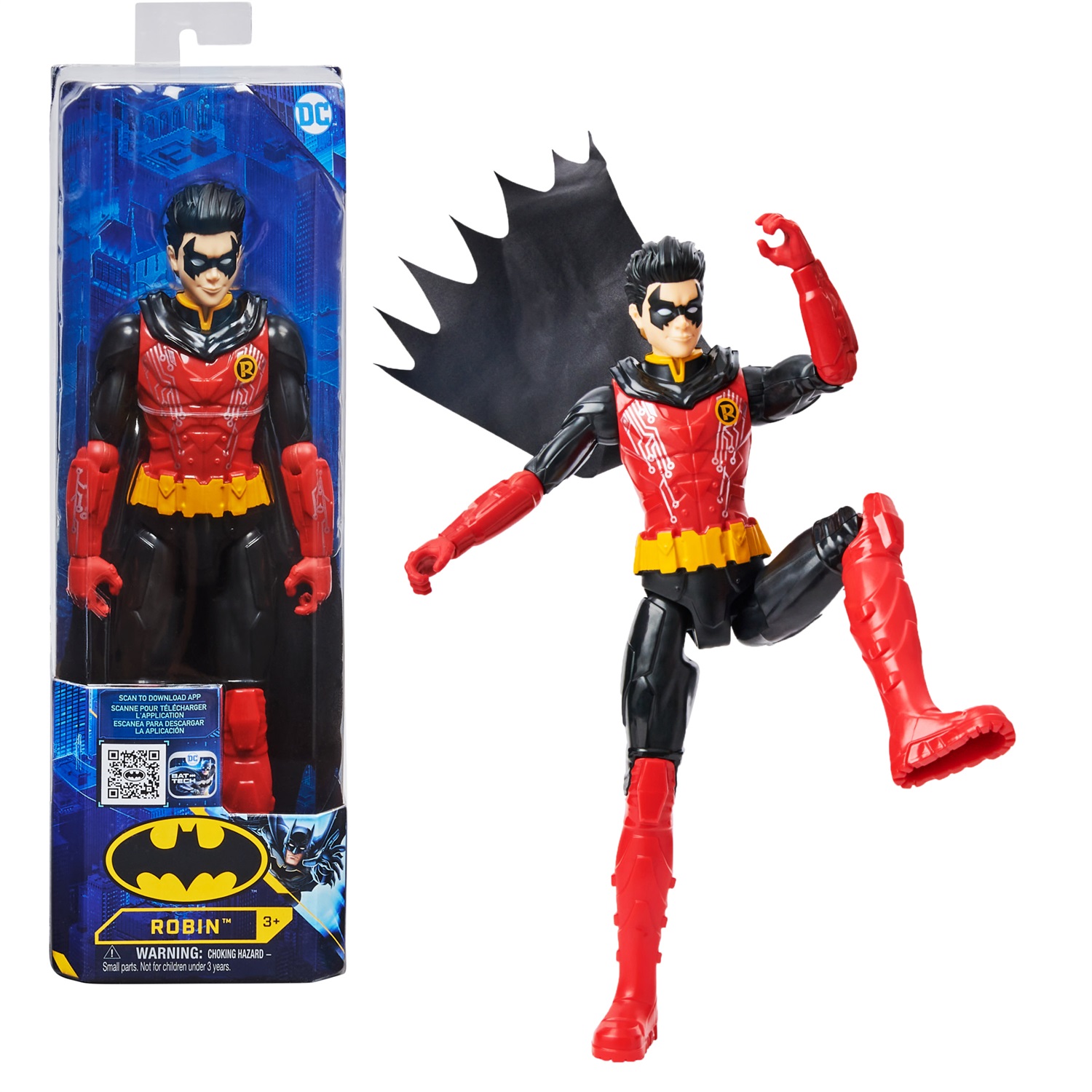 Spin Master | DC Comics | Action Figure Robin 30 cm con 11 Punti di Articolazione e Design Dettagliato - Giocattolo per Bambini dai 3 Anni