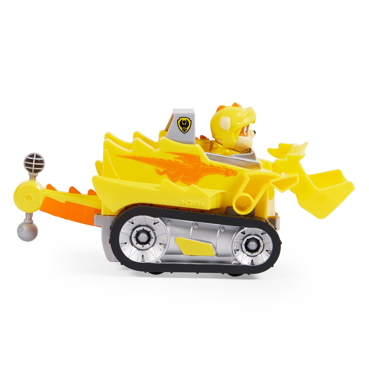 PAW Patrol | Veicolo Rescue Knights di Rubble | Bulldozer Deluxe con Personaggio Rubble e Armatura | Giochi per Bambini dai 3 Anni