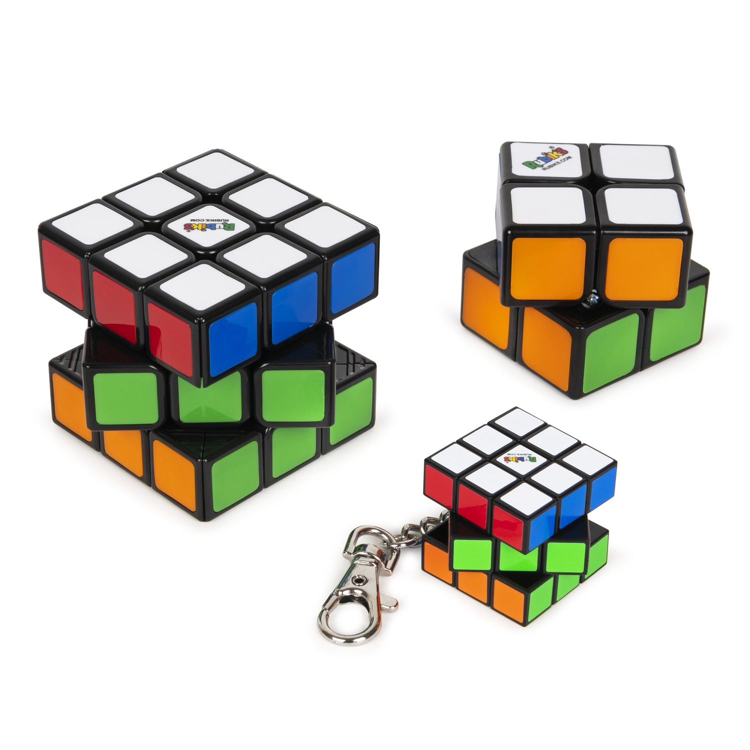Spin Master Cubo di Rubik Family Pack - Cubo 3x3, Cubo 2x2, Cubo Portachiavi 3x3
