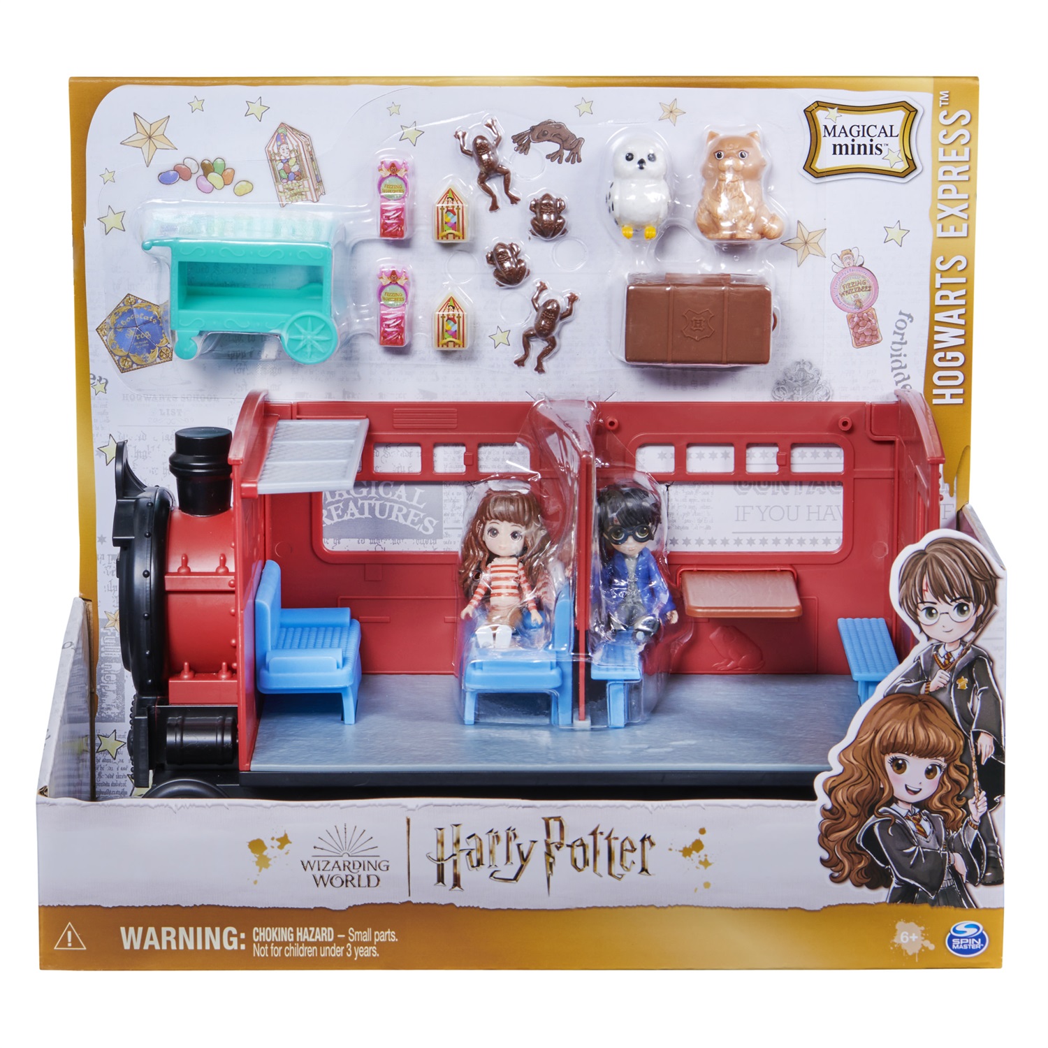 Wizarding World | Treno Hogwarts Express di Harry Potter - Set di gioco con 2 personaggi (Harry Potter e Hermione Granger) e 10 accessori - Giocattoli per bambini dai 6 anni in su