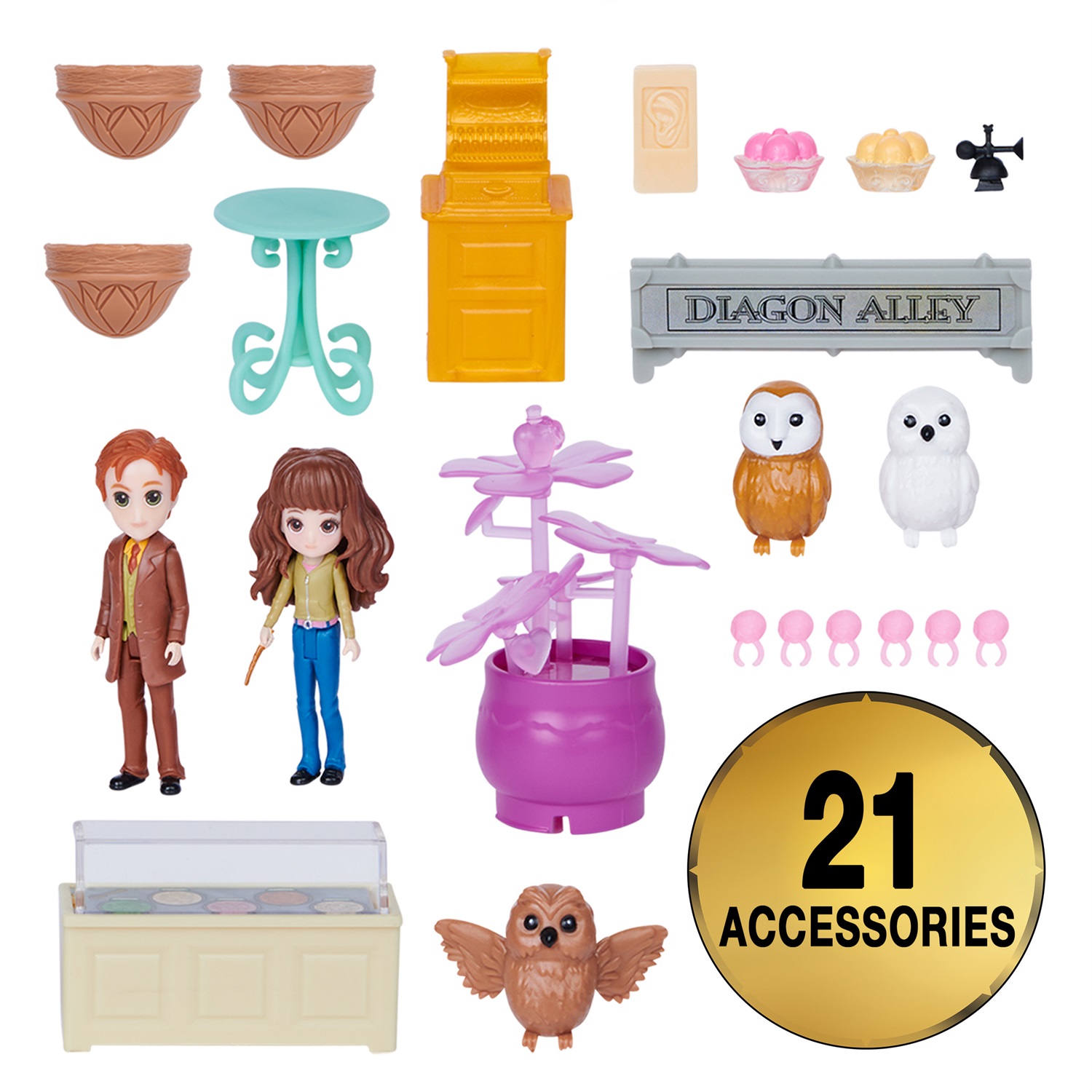 Wizarding World Harry Potter Set da Gioco 3 in 1 Diagon Alley con Luci e Suoni, 2 Personaggi Esclusivi e 21 Accessori, Giocattoli per Bambini dai 6 Anni in Su