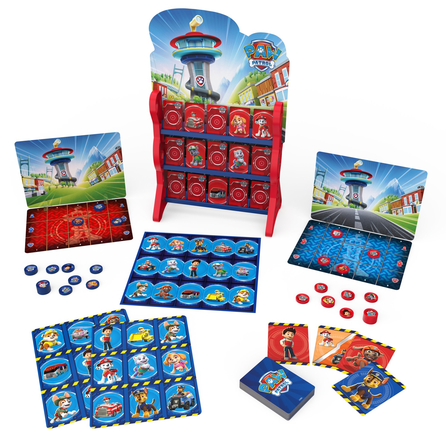 Spin Master PAW Patrol Quartier Generale - 8 Giochi da Tavolo per Bambini: Dama, Tic Tac Toe, Memory Match, Bingo, Go Fish e Giochi di Carte, per Bambini dai 4 Anni in Su